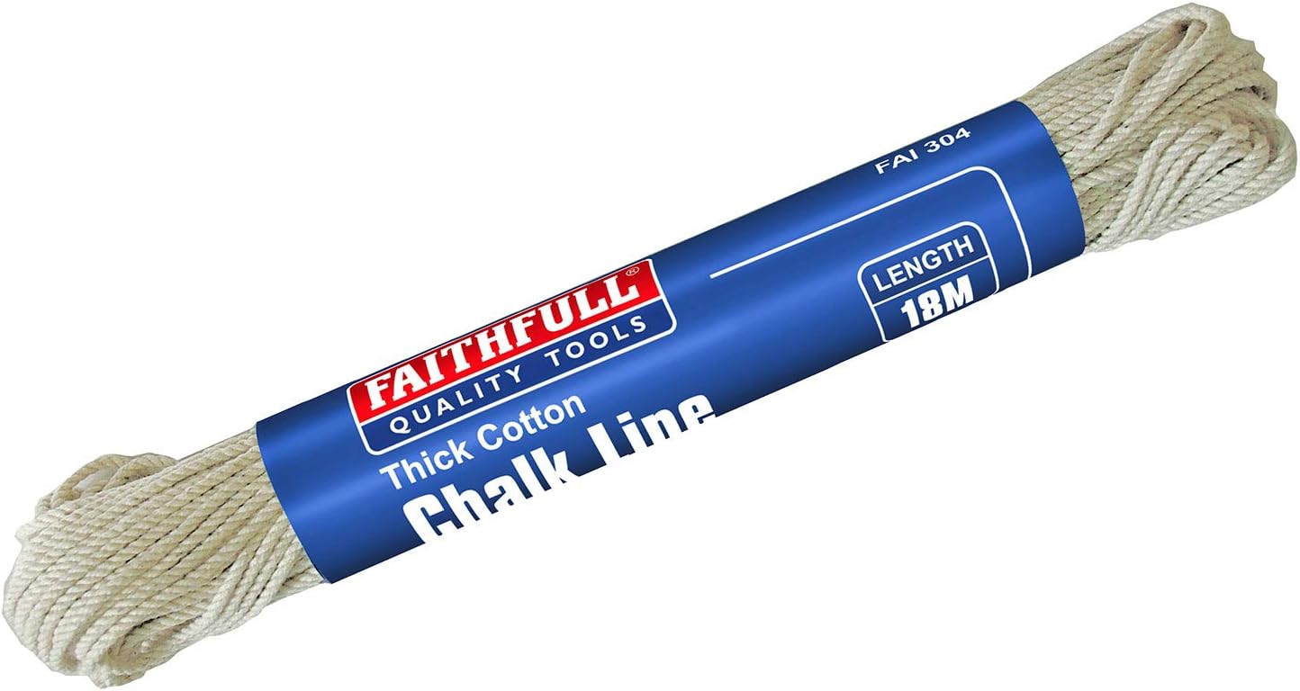 Faithfull 304 (Box12) Thick Cotton Chalk Line 18M, Multi-coloured