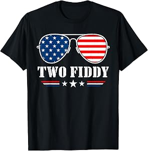 Two Fiddy Funny 250th Anniversary 4th of July Patriotic Men T-Shirt