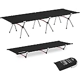 Naturehike ArmyWild Folding Camping Cot, Height Adjustable Ultralight Backpacking Cot, Portable Camping Bed for Camping Hiking Travel Home