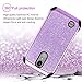 LG K10 Case 2017, LG Harmony Case, LG K20 V Case, LG LV5 Case, BENTOBEN Luxury Glitter Black Case 2 in 1 Hybrid Faux Leather Chrome Protective Phone Case for LG LV5/LG K10/K20 Plus, Purple/Black