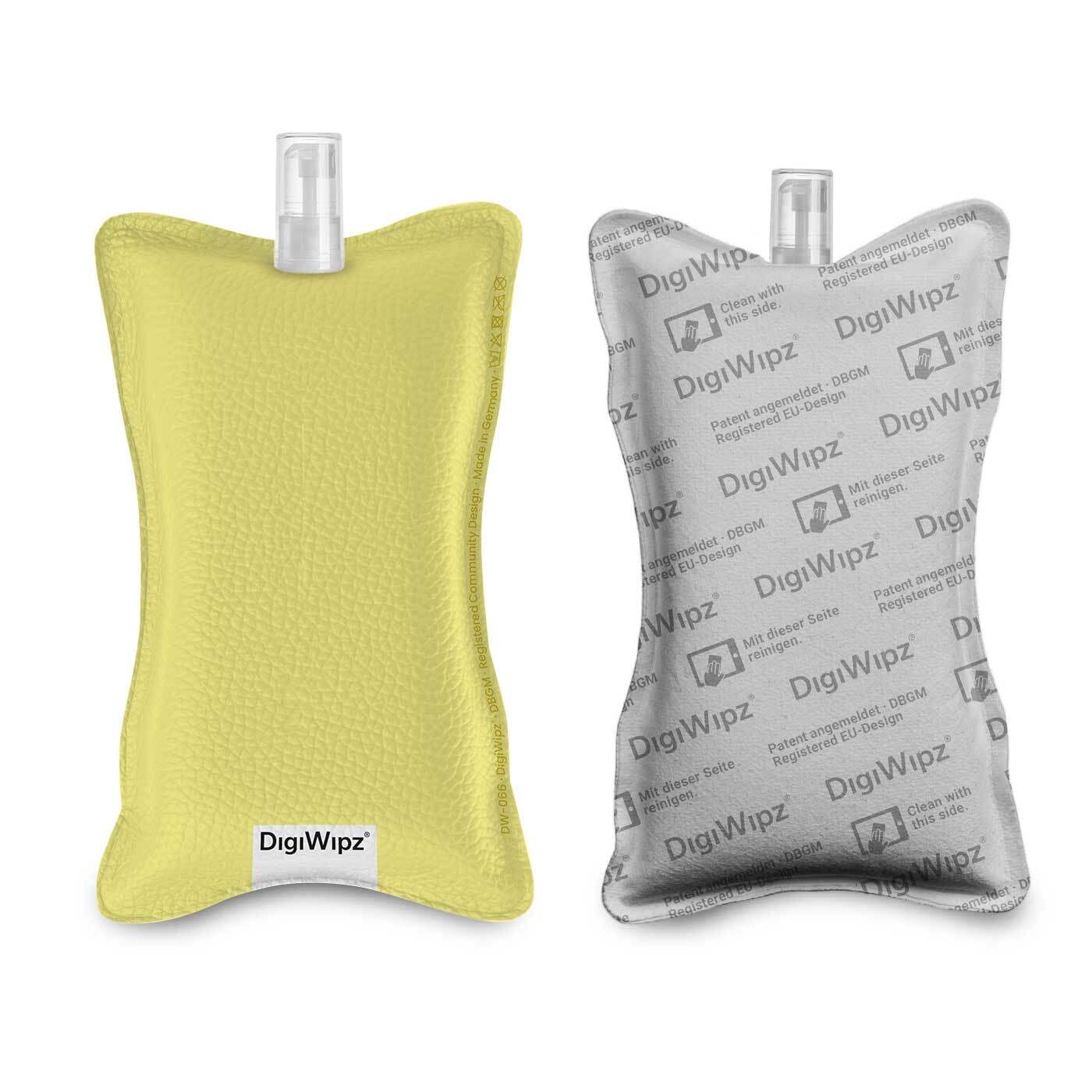 DigiWipz® The ingenious 2-in-1 display cleaner (yellow from the egg) - screen cleaner for displays and touchscreens - screen cleaner microfibre sponge with integrated sprayer