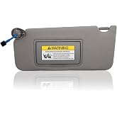 NHILES Left Driver Side Sun Visor Compatible with Honda Accord 2008-2017 | with Light, Replaces # 83280-TA5-A51ZA, Gray