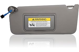 NHILES Left Driver Side Sun Visor Compatible with Honda Accord 2008 2009 2010 2011 2012 2013 2014 2015 2016 2017 with Light Replaces # 83280-TA5-A51ZA (Grey)