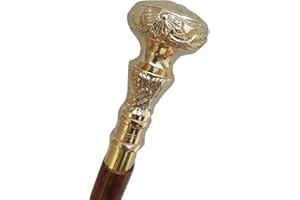 SIDDHIVINAYAK OVERSEAS Vintage Brass Handle Victorian Telescope Fold able Wooden Walking Stick Walking Cane Ideal Gift