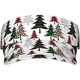 Christmas Snowflake Plaid Sport Sun Visor Hat Adjustable Empty Top Baseball Cap Visor Cap Xmas Hats for Women Men
