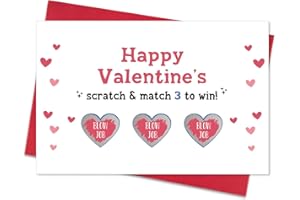 Ogeby Funny Valentines Day Card for Boyfriend Husband, Naughty Valentines Gifts for Men Him, Happy Valentines Scratch and Match 3 to Win