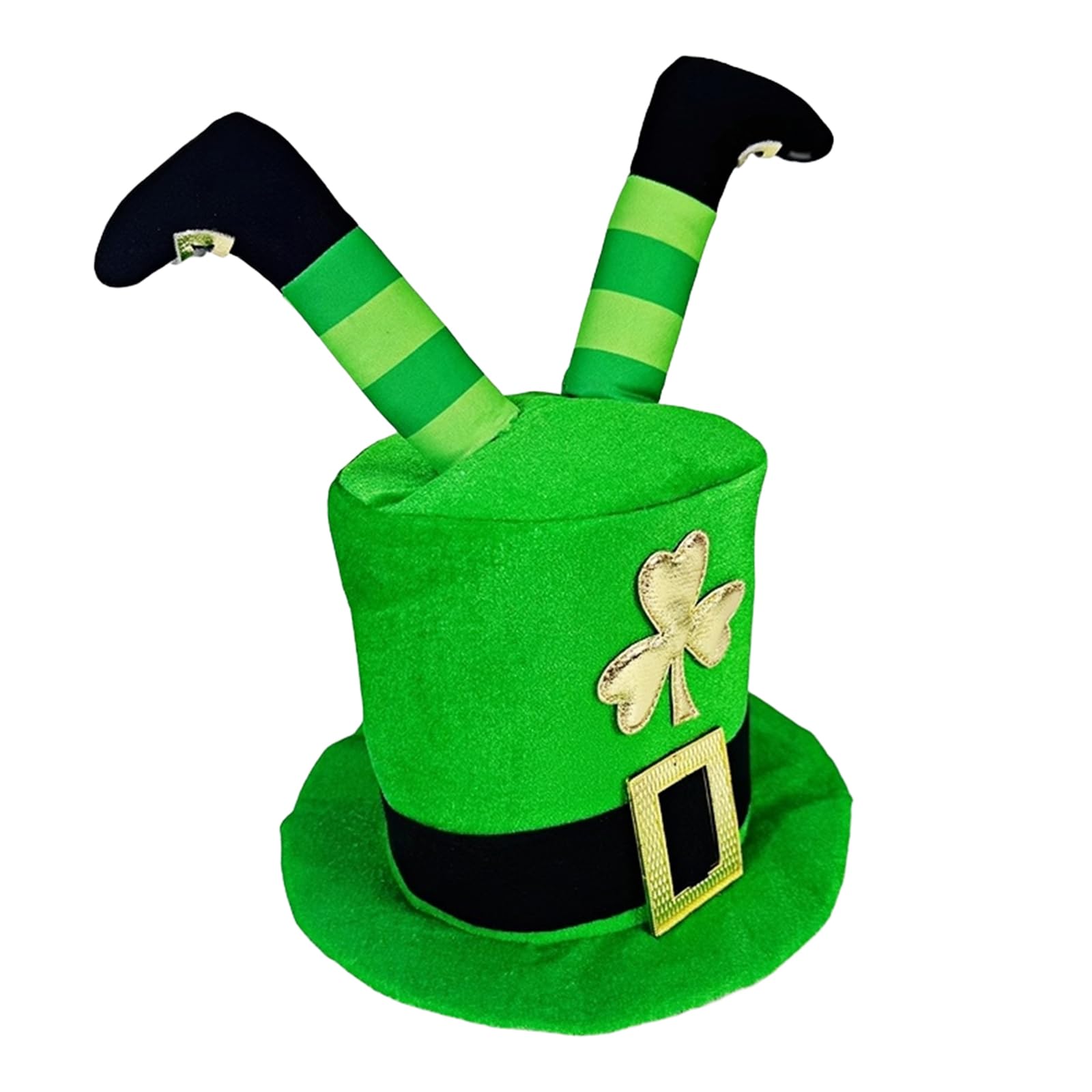 yayafunfun Irish Hat Cute with Two Legs, St Patricks' Day Paddy's Day Hat Accessories, Deluxe Leprechaun Top Costume Headwear Velvet Hats, Irish Fancy Dress Costume Accessory Cosplay for Men — image 1