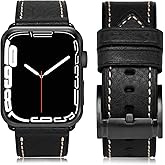 HUAFIY Compatible for Apple Watch Bands 42mm 44mm45mm46mm 49mm 38mm 40mm41mm, Genuine Leather Band Strap for iWatch Series 11/10/9/8,7,6,5,4,3,2,1, Ultra3 2 1