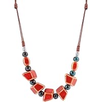 Boho Turquoise Beaded Leather Necklace & Bracelet Set - Tribal Copper Coin Design, Adjustable - View #6