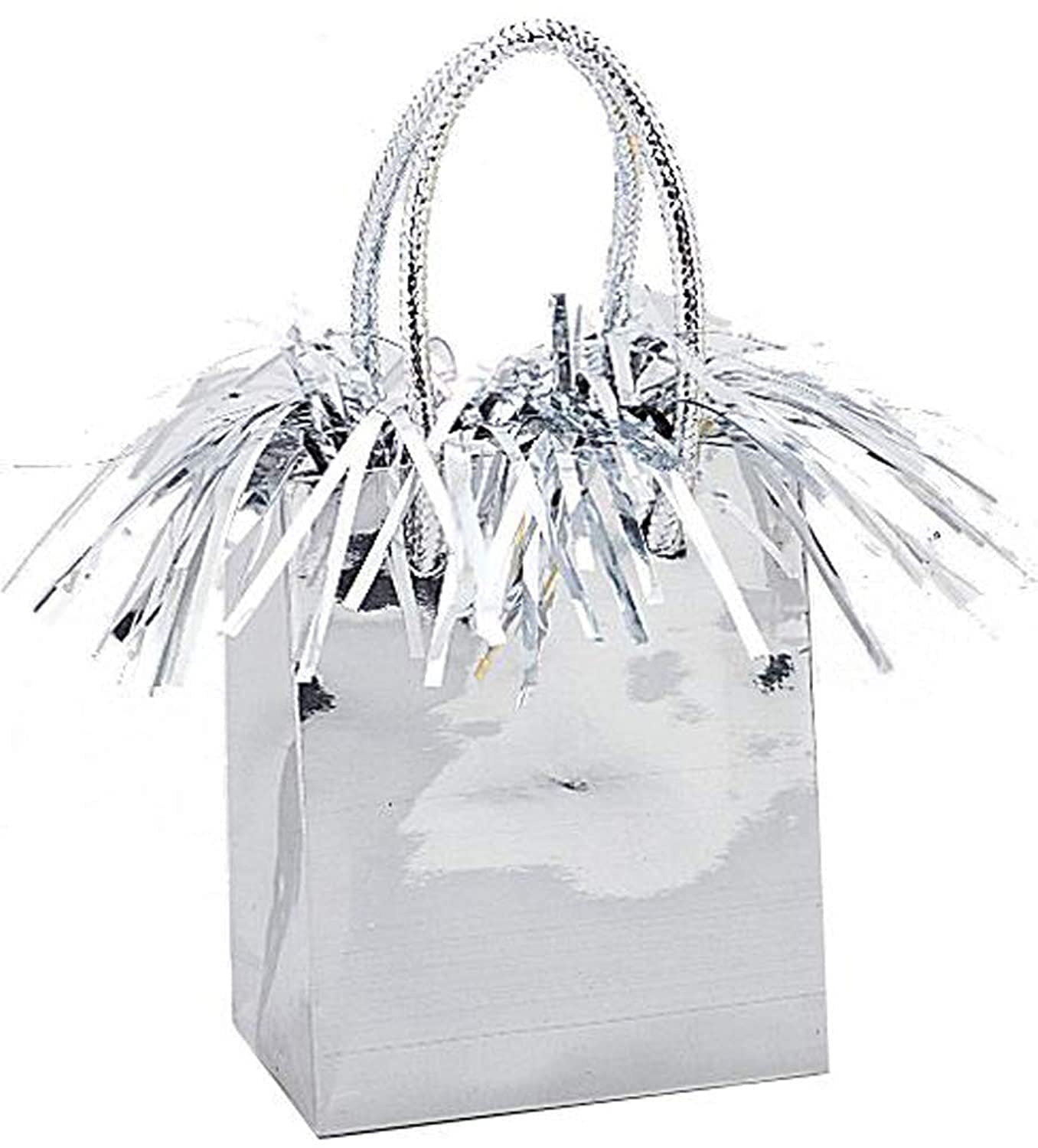 Elegant Silver Mini Gift Bag Balloon Weight (12cm x 6cm) 1 Count - Perfect for Parties & Events โ image 1