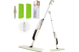 CXhome Hardwood Spray Mop for Floor Cleaning, Microfiber Mop for Tile, Wood, Floor, Wall, Ceiling, Grey, 2 Washable Pads, 1 R