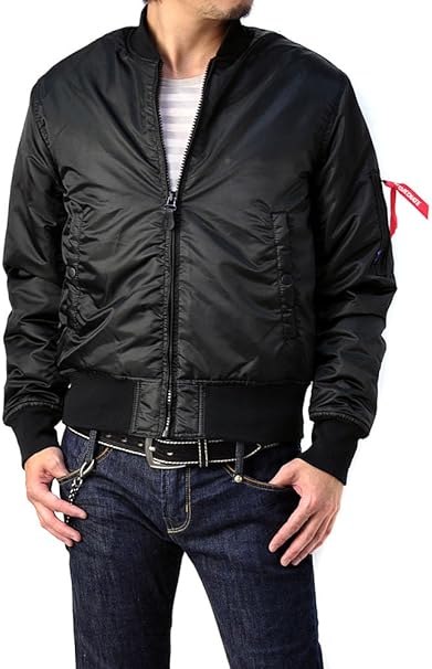 Amazon フラグオンクルー Flag On Crew Ma 1 メンズ Ma1 ミリタリージャケット フライトジャケット ブルゾン B6f M Black ブラック コート ジャケット 通販