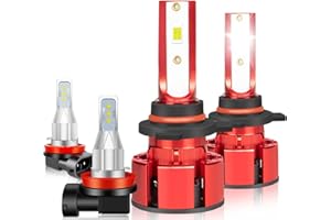 LTZXAP For GMC Acadia 2013-2019 Light Bulbs, 800% Brightness Hi and Lo Beam+Fog Light Bulbs, 6500K White, 36000LM Super Bright, IP68 Waterproof, Superfocused Beam Mode, 4PCS