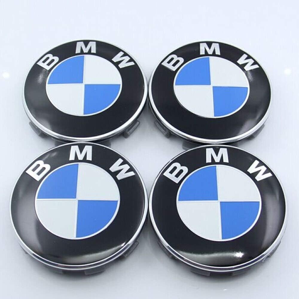 YLSY Wheel Centre Hub Caps 68mm for BMW Badge Emblem (4Pcs)(B)