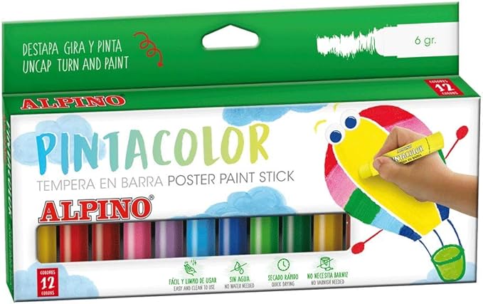 Alpino PX000012 - Témpera sólida, 12 unidades, multicolor: Amazon.es: Oficina y papelería
