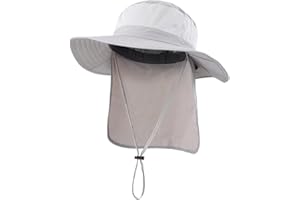 Home Prefer Outdoor UPF50+ Mesh Sun Hat Wide Brim Fishing Hat with Neck Flap Sun Hat for Men Women