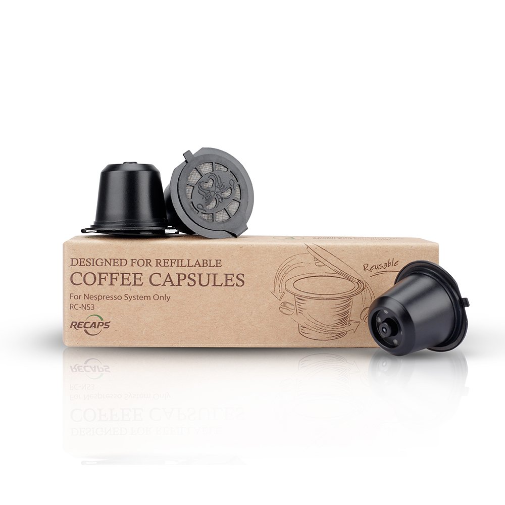 RECAPS Refillable Capsule BPA Free Coffee Pods Reusable 100 Times