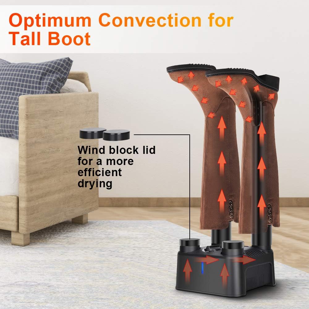 TRUSTECH Boot Dryer - Electric 4 Shoe Dryer with Heat Blower & 180 MIN Timer, Quick Drying & Super Quiet, Boot Warmer Dryer for Work Boots, Shoes, Gloves, Socks, Heat Blower Deodorizer: Shoes