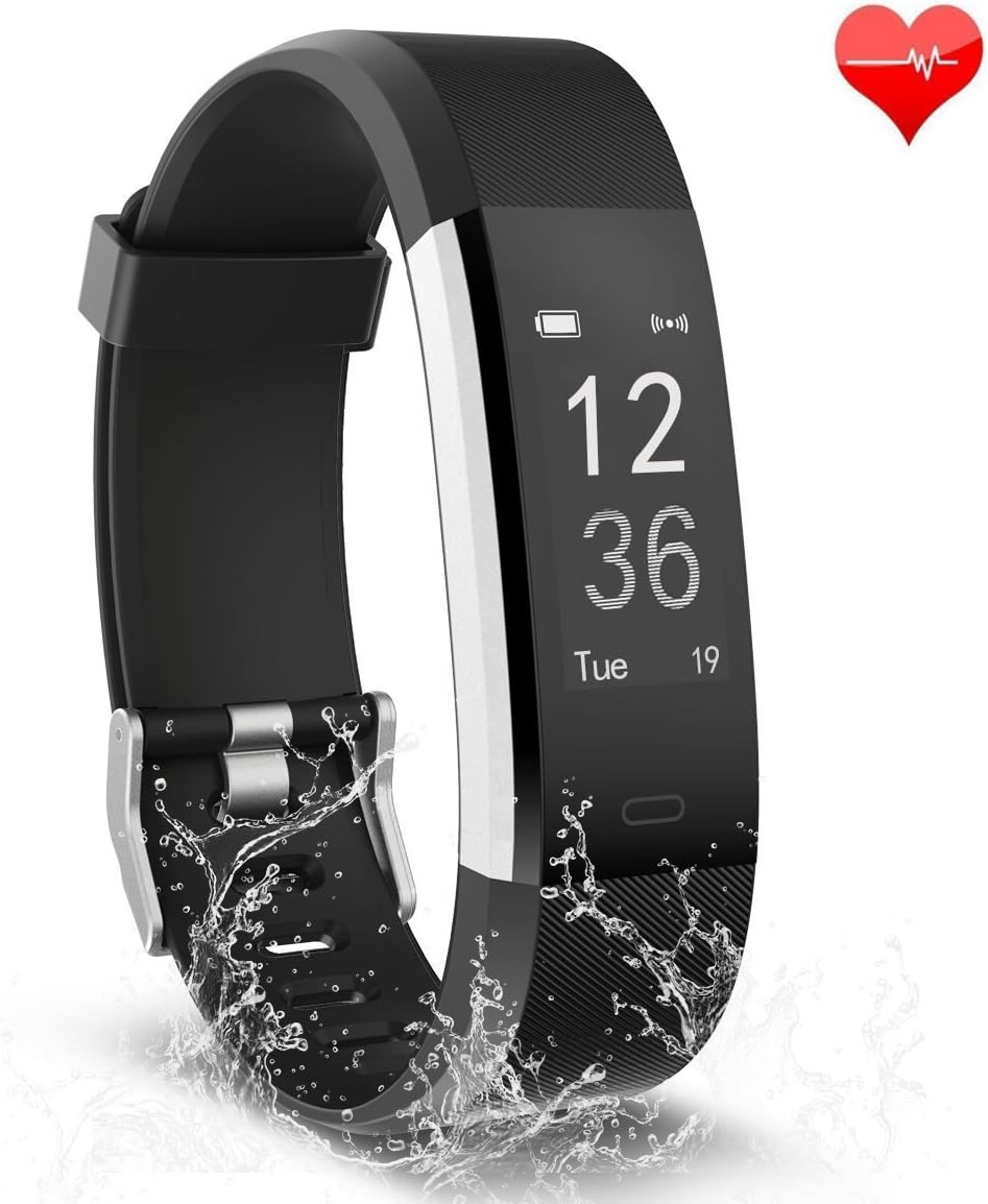 TwobeFit Fitness Tracker, Waterproof Activity Tracker Heart Rate Monitor Bluetooth Smart Watch Bracelet Wristband Sleep Monitor Pedometer for Android and iOS Smartphone