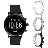 Suoman 3-Pack for Fossil Gen 5 Carlyle Case, All-Around Protective TPU Bumper Cover Screen Protector Case for Fossil Gen 5 Ca