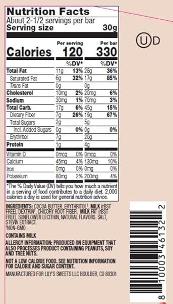LILY’S, WHITE CHOCOLATE BAR, PEPPERMINT, 2.8 OZ