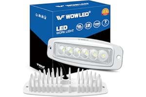 WFPOWER Flush Mount Boat LED Light Spreader, 2 Pack 7.3 Inch Marine Spotlights, Deck Dock Flood LED Work Light Bar, White Fin