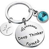 bobauna 12 Zodiac Constellation Keychain Birthstone Astrology Horoscope JewelryBirthday Gift Gift For Family Friend