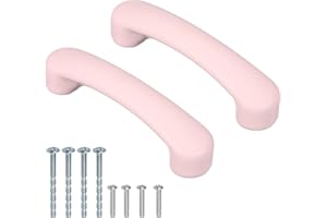 uxcell 2 Pcs Pink Ceramic Cabinet Handles Arch Shaped Drawer Pulls, 4.5 x 1 x 1.2 Inch Cute Kitchen Cabinet Handles Hardware 