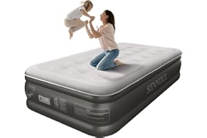 SENNOUL Air Mattress with Built in Pump - Upgraded Twin Blow Up Mattress, 2 Mins Quick Self Inflatable with Double Air Chamber,18"/550lbs Max, Strong Support, for Camping,Home,Guests,Portable Travel