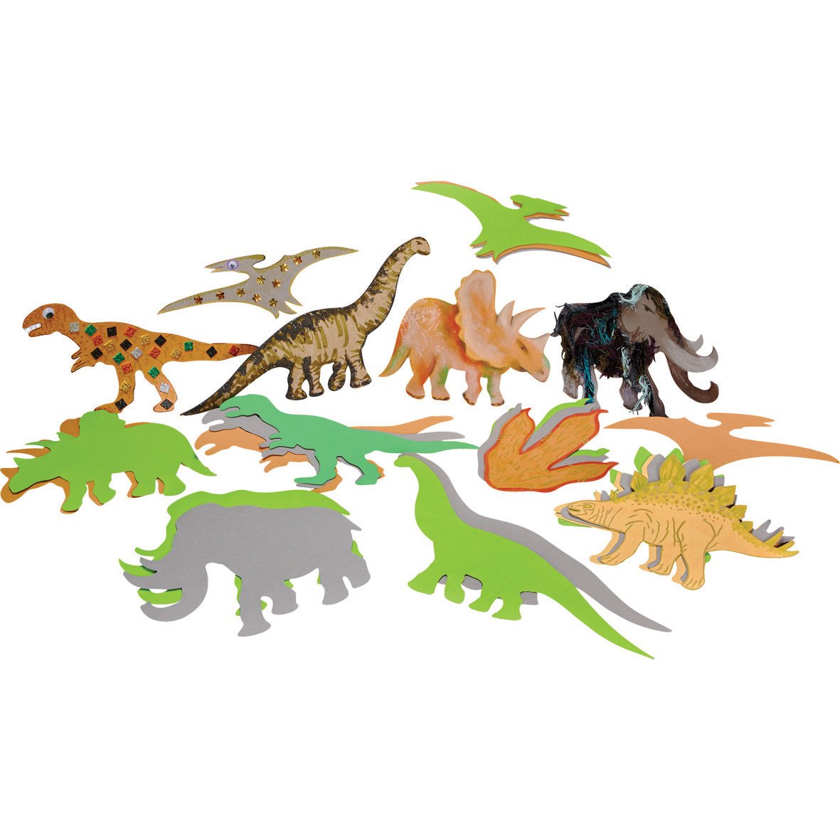 Springboard 10726 Pre-Cut Card Dinosaur Shapes (Pack of 35)