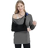 Women's Post-Surgery Shirts Long Sleeve Adaptive Tops with Snap Closure for Shoulder Recovery & Comfort