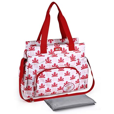 xcluma Diaper Bag Waterproof Travel for Moms Nappy Changing Outdoor Travel Bags Organizer (Red)