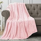 Utopia Bedding Fleece Blanket Throw Size Pink 300GSM Luxury Anti-Static Fuzzy Soft Microfiber Blanket for Couch, Sofa and Bed (50x60 Inch)