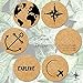 Drink Coasters Set Of 6 | Cork Coasters For Drinks | Non Slip Rustic Kitchen Barware Decor | Protect Your Table From Stains | Travellers Edition.