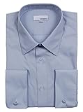 Modena Mens Solid Light Blue French Cuff Dress