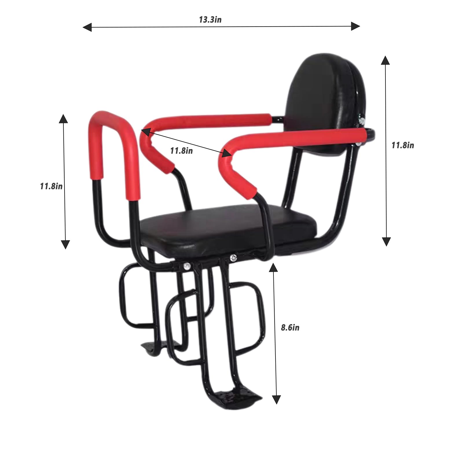 HYYTEIBL Kids Bicycle Seat, Rear Frame Child Carrier Bike Chair, Back Mount with Handrail and Safety Belt for Children, Toddlers