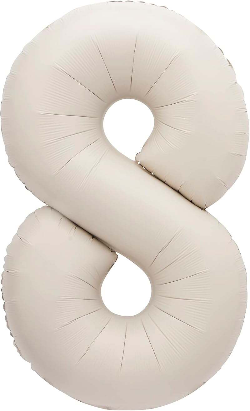 Unique Giant Foil Number 8 Balloon 86 cm Matte Nude
