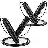 Jump Rope, Tangle-Free Rapid Speed Jumping Rope Cable with Ball Bearings for Women, Men, and Kids, Adjustable Steel Jump Rope with Foam Handles for Home Gym Exercise Fitness Workout Equipment &amp; Slim Body