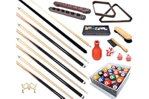 BILLIARD DEPOT Pool Table - Premium Billiard 32 Pieces Accessory Kit - Pool Cue Sticks Bridge Ball Sets