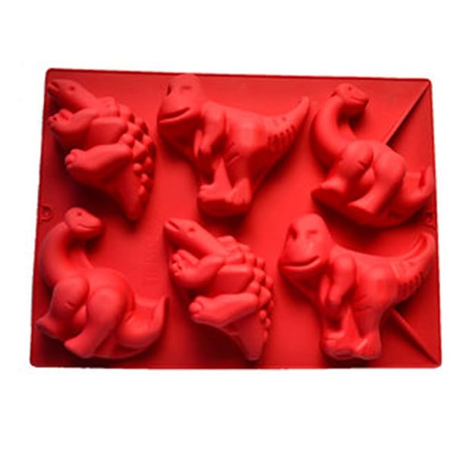 6 Even Dinosaur Silicone Bakeware Baking Molds Kitchen