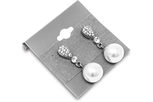 MOOCA Plain 2 x 2 in Gray Hanging Earring Cards Earring Card Holder, Earring Display Cards for Ear Studs, Velvet Plastic Display Earring Card Holder for Jewelry Accessory Display, 100 pieces