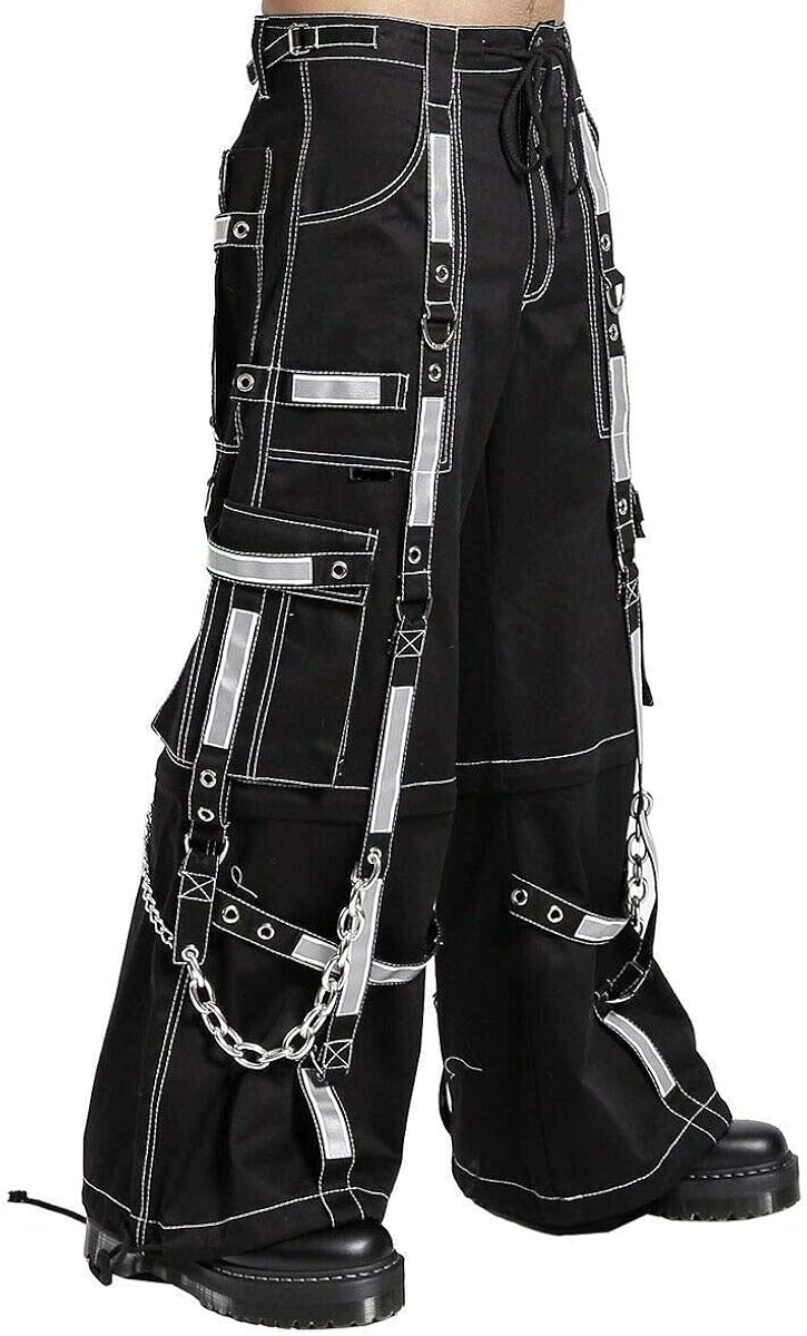 Prime Quality Men Gothic Bondage Reflective Men Pant Alternative Punk