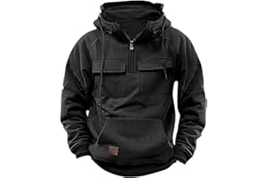 PETCDIM Mens Tactical Sweatshirts 1/4 Zip Turtleneck Long Sleeve Cargo Hoodies Pullover Big and Tall Military Winter Jackets