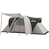 LOYEAHCAMP 8 Person Larger Extended Dome Camping Tent with 3 Rooms, Waterproof Semi-Freestanding Family Outdoor Tent with Spacious Interior and Mesh Windows