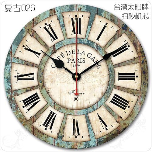 Buggy Round Decorative Wall Clock-Shabby Chic Floral Patchwork Clock - Vintage Wall Clocks for Living Room, Bedroom and Kitchen - Multi-Coloured Cute Retro Style Clock Wall ,14 inches 35CM