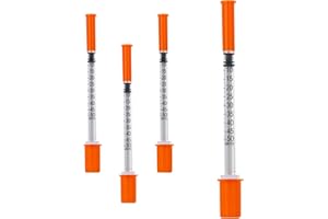 BHOWISK 0.5ml Syringe with 31Ga 5/16 Inch Needles, Sterile Individual Packaging for Lab Supplies, Pack of 100