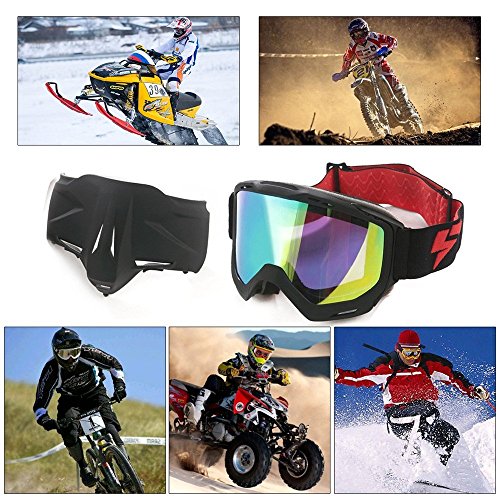 ECLEAR Smoke Motorcycle Goggles Face Mask Detachable Anti-Fog UV Protect Padding Helmet Sunglasses for Harley Street Dirt Bike ATV Cruiser Snowmobile