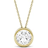 Charles & Colvard Moissanite Solitaire Pendant – 14K White Gold, 0.80 Ct Round 6MM, 18" Chain - View #10