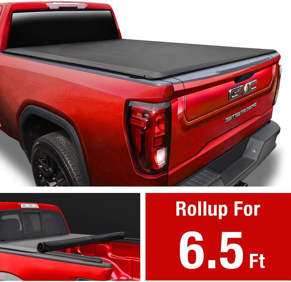 Best Tonneau Covers for GMC Sierra, MaxMate Soft Roll Up Truck Bed Tonneau Cover 