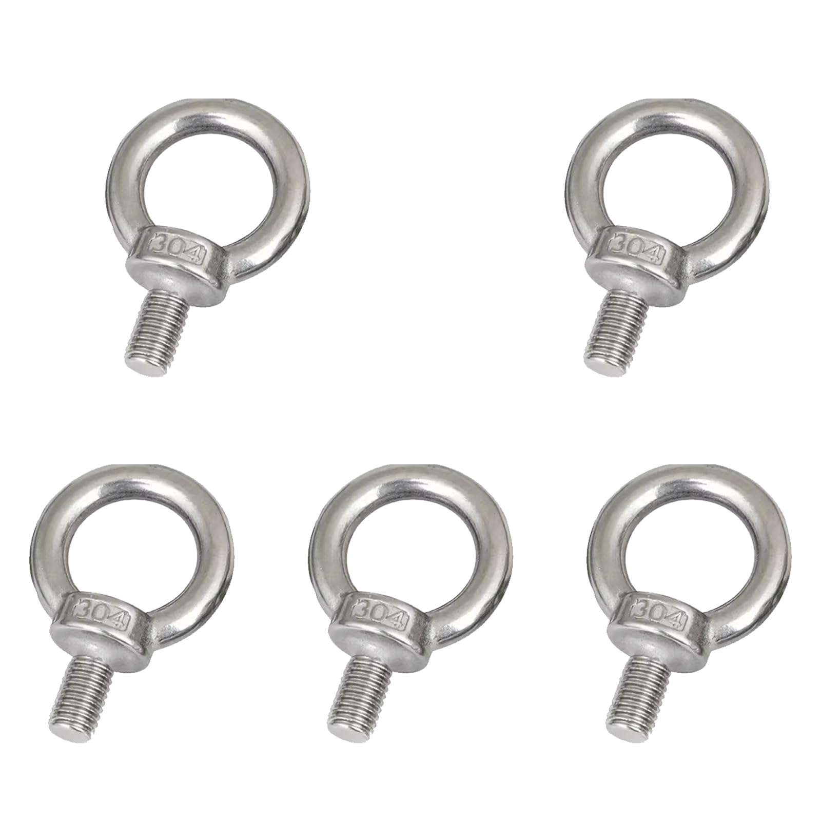 5Pcs Lifting Ring Eye Bolt, M8 Stainless Steel Eye Bolts, Male Thread Ring Screw for Engineering Lifting Equipment